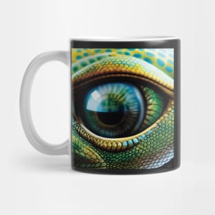 Green Lizard Reptile Eye Art Mug